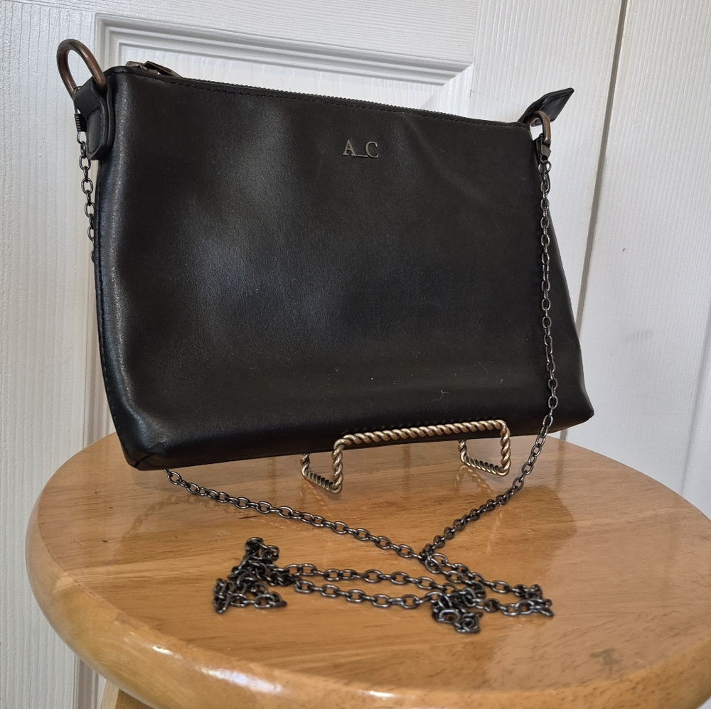 A_C Cactus Leather Vegan Shoulder Bag Retired Black